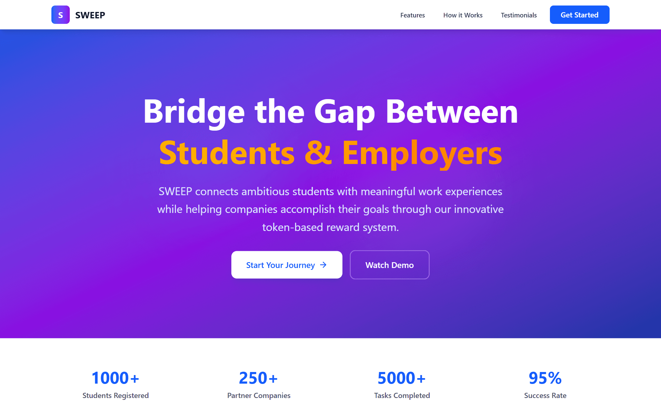 SWEEP landing page